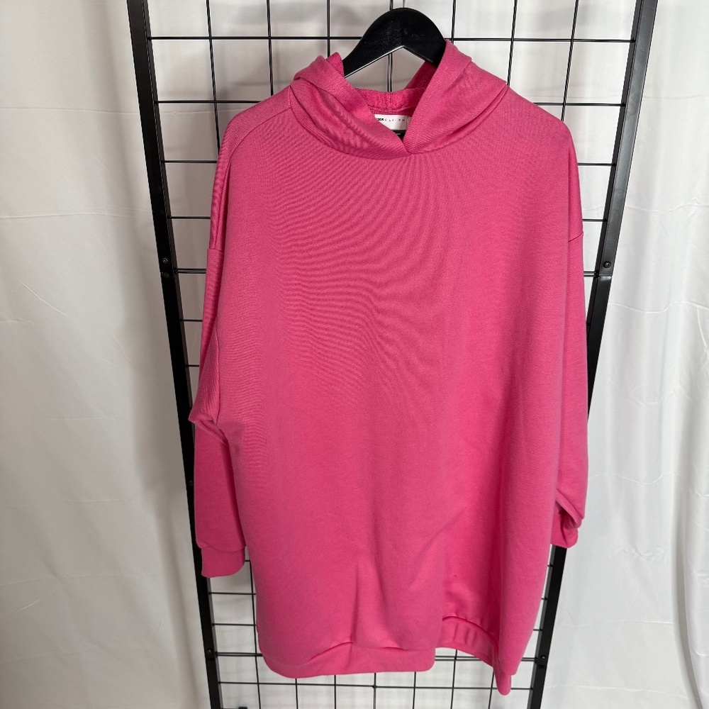 ASOS Curve 14 Pink Oversized Hooded Tunic/Mini Dress